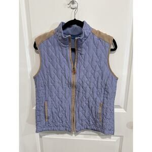 J. McLaughlin Silk Quilted Vest Lavender Purple Equestrian Preppy Lightweight XL